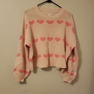 Jessica Simpson Blush Heart Pattern Sweater